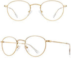 Small Metal Round Reading Glasses for Women Men Classic Vintage Retro Shades Blue Light Blocking Computer Readers