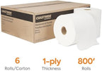 Coastwide Professional Hardwound Paper Towels, 1-Ply, White, 800 ft./Roll, 6 Rolls/Carton