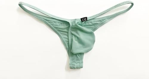 COMLIFE Men's Ice Silk Bikini Thongs Underwear Low Waist Half Back Coverage Triangle Briefs Underwear Underpanties