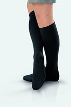 JOBST forMen Ambition Knee High with SoftFit Technology Band, 20-30 mmHg Ribbed Dress Compression Socks, Closed Toe, 6 Long, Black