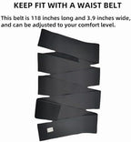 Waist Trainer for Women Belly Shaper Weight Loss Band Fat Trainers Waist Working Out Trimmer Belt Gym Abdomen Cinturilla Bands Adjustable and Wrap-Around Suitable for Men Women (Black)