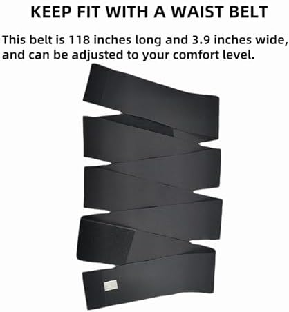 Waist Trainer for Women Belly Shaper Weight Loss Band Fat Trainers Waist Working Out Trimmer Belt Gym Abdomen Cinturilla Bands Adjustable and Wrap-Around Suitable for Men Women (Black)