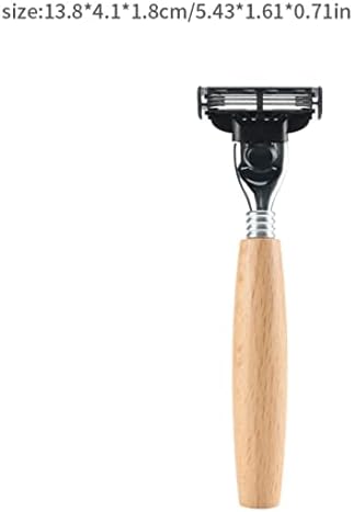 Safety Wood Handle Shavers Double Edge Shaver Portable Reusable Shaving Beard Cleaning Tool for Men Women