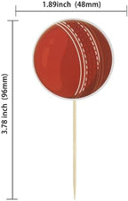 Gyufise 36Pcs Cricket Cupcake Toppers Sports Ball Cricket Cupcake Picks Cricket Theme Birthday Cake Decorations for Baby Shower Kids Birthday Party Cake Decorations Supplies