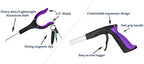 2-Pack Reacher Grabber Tool, Foldable Trash Picker Grabber, Trash Gripper, Garden Nabber, Litter Picker, Extended Grabber（Purple/Blue)