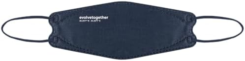 evolvetogether Santorini Everyday Adjustable Face Masks For Adult Women & Men | Comfortable, Disposable, Lightweight & Breathable | 6-Ply Design for a Secure Fit | SGS tested (Navy, 5 Count)