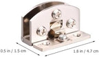 Healeved 2pcs Non-Perforated Wine Cooler Glass Door Hinges with Brushed Silver Arc Design, Multi-Functional Glass Clamp for Cabinet and Display Cabinet Use