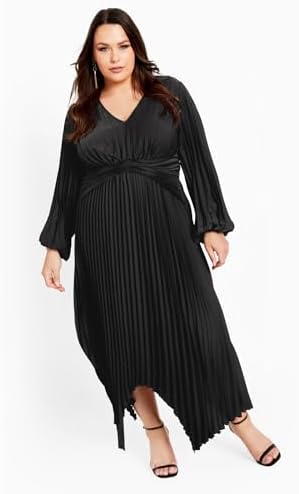 Avenue Women's Plus Size Eve Pleat Dress