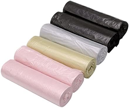4 Gallon Bathroom Trash Bags,6 Rolls Small Trash Garbage Bags, Disposable Trash Bags for Office, Bathroom Wastebasket Waste Bin (120 Count, 4Gallon Multicolor)