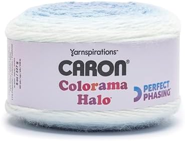 Caron Colorama Halo Cake Caron Skylight Frost Yarn - 2 Pack of 8oz/226.79g - 71% Acrylic,18% Nylon,11% Polyester - #5 Bulky - 60 Yards for Knitting, Crocheting & Crafts