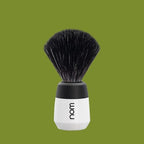 NOM Max Shaving Brush | Vegan Shave Brush for Shaving soaps and creams | sustainable eco-friendly and reusable | Exfoliating Shaving Brush | White handle