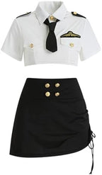 Women's Roleplay Costume Set Lingerie Outfit with Crop Top and Mini Skirt Sexy Cosplay Costumes