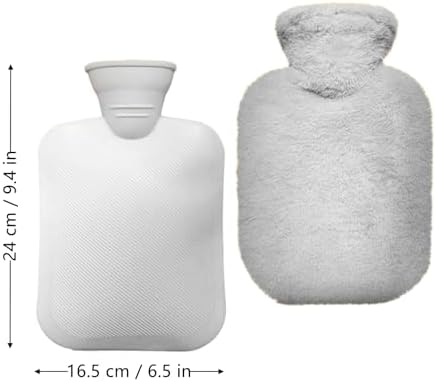 Hot Water Bottle with Cover, 1.8L Leakproof Classic Rubber BPA Free Hot Water Bag for Hot & Cold Compress,Hot Water Bottles for Neck and Shoulder Pain Relief,Hand & Feet Warmer,Menstrual Cramps