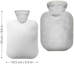 Hot Water Bottle with Cover, 1.8L Leakproof Classic Rubber BPA Free Hot Water Bag for Hot & Cold Compress,Hot Water Bottles for Neck and Shoulder Pain Relief,Hand & Feet Warmer,Menstrual Cramps