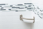Moen LR2354DBN Bathroom Safety 9-Inch Curved Bathroom Grab Bar with Integrated Corner Shelf, Brushed Nickel