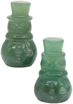 1pc Snowman Statue Natural Stone Carved Figurine Home Decoration Crafts Ornaments,Green Aventurine