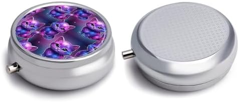 Travel Pill Case, Cute Fox Round Waterproof Organizer, Small Holder for Fish Oil, Portable Pill Box Purse Use for Daily Walks