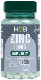 Holland and Barrett Zinc 15mg Immunity Supplement, 240 Vegan Tablets