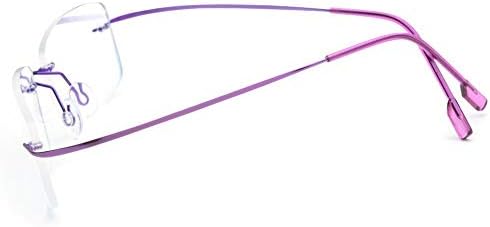 Fuisetaea Flexible Titanium Alloy Computer Reading Glasses Rimless Frame Lightweight Blue Light Blocking Readers Glasses