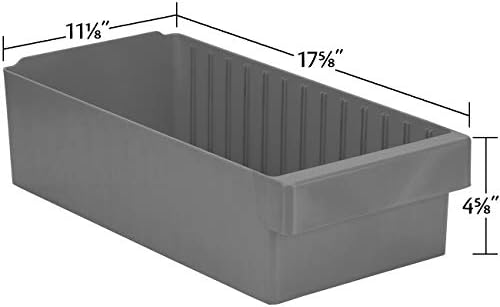 Akro-Mils 31188 AkroDrawer Stackable Plastic Storage Drawer Storage Bin, (17-5/8-Inch x 8-3/8-Inch x 4-5/8-Inch), Blue, (4-Pack)