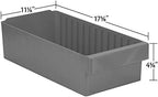Akro-Mils 31188 AkroDrawer Stackable Plastic Storage Drawer Storage Bin, (17-5/8-Inch x 8-3/8-Inch x 4-5/8-Inch), Blue, (4-Pack)