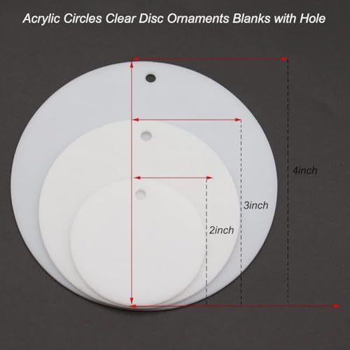 32 Pieces 3Inch Clear Acrylic Ornament Blanks Round Acrylic Ornament Transparent Acrylic Circle Blanks Discblank Ornaments For Crafting Vinyl Project Painting Diy,Holiday Hanging Ornaments