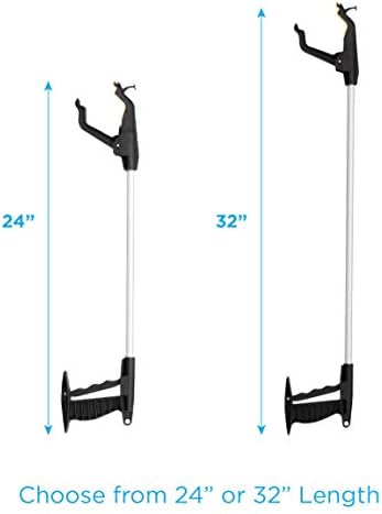 Nova Joy Reacher - Grabber Pickup Tool for Seniors - Lightweight Gripper with Magnetic Tip, Hook, and Rotating Claw - Daily Living Aid for Elderly and Users with Limited Mobility - 24" - One Pack