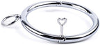 BDSM Round Collar Metal Restraint Choker with Fetish Nipple Clamps and Clit Clip Necklace for Women Men SM Breast Stimulation Sex Toys for Women (Diameter:4.72 inch/12 cm, Silver-0)