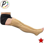 Presadee Thigh High Open Toe 20-30 mmHg Firm Compression Leg with YKK Zipper (Beige, 2)