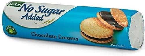 Gullon Sandwich Cookie Chocolate Cream, NO Sugar Added ‑ 8.8 oz 250g (Pack of 3)