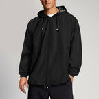 Men's Packable Rain Jacket Lightweight Running Waterproof Raincoat with Hood Outdoor Travel Hiking Cycling Windbreaker