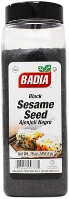 Badia Black Sesame Seed, 16 oz – Whole Black Sesame Seeds for Cooking, Baking & Garnishing – Rich, Nutty & Crunchy Flavor