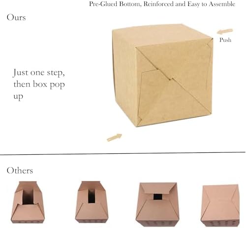 Oletx 25 Pcs Brown Paper Gift Boxes, Small Candy Treat Boxes Bulk, 3x3x3 inch Gift Box with Lids for Party Favors, Birthday Gifts, Wedding Gifts