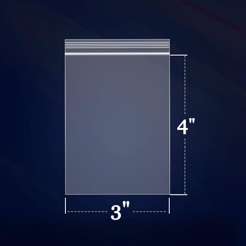 iMailer -500 Count - 3" x 4" Small Plastic Bags - 2 Mil Clear Zip Bags with Resealable Lock Seal Zipper for Coins, Jewelry, Snacks, Party Favors