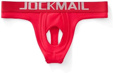 JOCKMAIL Men’s Thong Underwear Sexy Thong Athletic Supporter Cutout Breathable Underwear for Gym Club Party Daily Wear