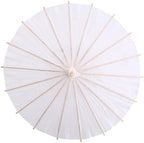 (Pack of 2) Paper Parasol Chinese/Japanese Decorative Umbrella White DIY Painting Decorative Umbrella Wedding Bridal Party Decor Photo Cosplay Prop(60cm / 23.62in)