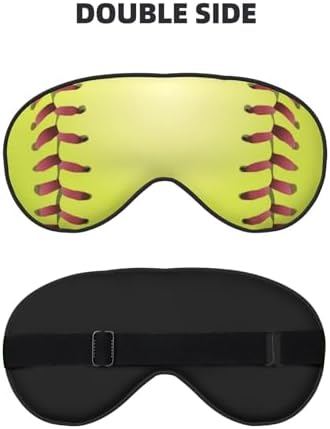 Softball Sleep Mask Soft Eye Mask Blindfold with Adjustable Strap Shade Cover Sleeping Eye Mask for Nap Travel Night Sleep 7.9x4 in