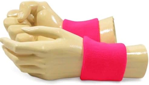 Couver Neon Unisex Dual Layer Athletic Sweat Sport Wristband, 1 Pair