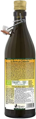 Burxoe Colombo – 100% Italian Biological Organic Extra Virgin Olive Oil, Ribbed Bottle with Mechanical Cap, 0.75