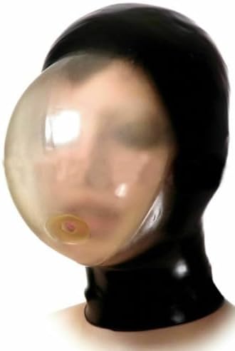 Seamless breath control hood Breath play latex mask Suffocating gummy rubber