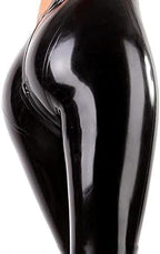 Black Sexy Latex Leggings with Crotch Zippers Long Rubber Pants Jeans Trousers Bottoms,Custom Color,XXL