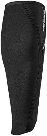 Rehband Calf Sleeve 5mm Neoprene, Unisex Shin Calf Compression Sleeve for Running, Football, Fitness, Compression Calf Support helps with cramps and stabilizes muscles, Colour:Black, Size:Large