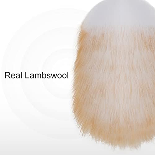 Feather Duster, Lambswool Duster for Cleaning Set of 2, Wooden Handle with Hanging Rope, Washable Reusable Small Hand Duster for Cleaning Wall Plant Desk, Blind Cleaner Duster Tool