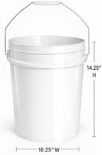 5-Gallon Bucket with Airtight Lid – Made in USA, Food Grade BPA Free Plastic, Heavy Duty Multi-Use, Metal Handle with Grip, Stackable Storage – White, 1 Pack