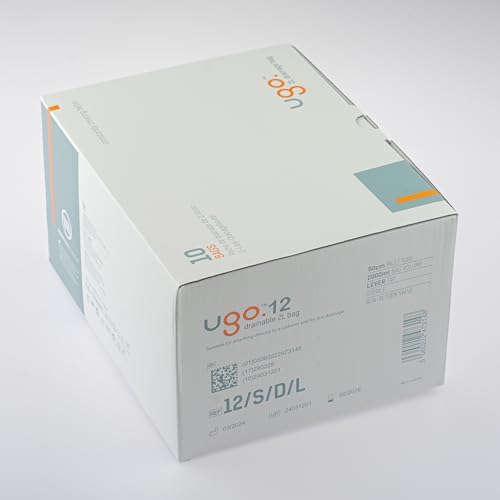 Ugo 2L Night Bags (x10) – Urine Drainage Bags/Catheter Night Bags, T Tap or Lever Tap with Kink Free Connection (Pack of 10) (Ugo 12 - Lever Tap (Continuous Drainage), Sterile)