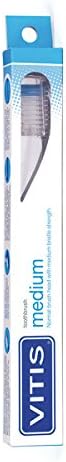 Vitis - Medium Toothbrush - Manual - Recyclable Handle - Daily use - 1 Unit of Random Colours