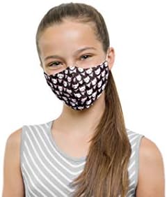 Bloch unisex-child Children's Soft Stretch Reusable Face Mask With Lanyard and Moldable Nose Pad (Pack of 3 Assorted Prints)