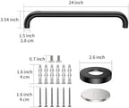 2 Pack 24 Inch Matte Black Shower Grab Bar - 1.5" Diameter, ZUEXT Stainless Steel Bathroom Grab Bar Handle, Bath Balance Bar,Safety Hand Rail Support, Handicap Injury Elderly Senior Assist Bath Handle