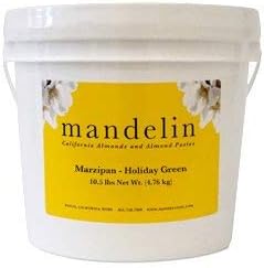 Mandelin Princess Torte Green Marzipan Modeling Paste, 33% Almonds, 67% Sugar (Green, 10.5 lb)