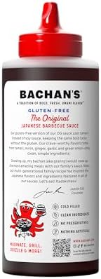 Bachan's - Japanese Barbecue Sauce - Gluten Free, 17 Oz, Small Batch, Non GMO, No Preservatives, Vegan and BPA free. Condiment for Wings, Chicken, Beef, Pork, Seafood, Noodle Recipes, and More